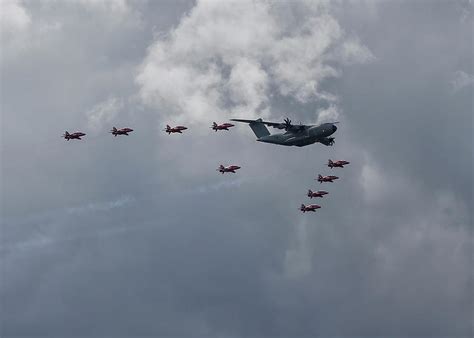 Red Arrow formation flying Photograph by Shirley Mitchell - Pixels