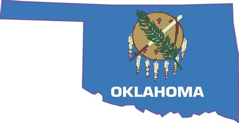 5in x 2.75in Die Cut Oklahoma State Flag Sticker Vinyl State Vehicle Decals | StickerTalk®