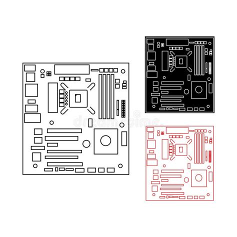 Motherboard High Resolution Logo Design Stock Illustration - Illustration of microprocessor ...