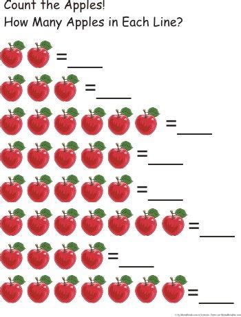 counting apples worksheet | Apple lessons, Apple preschool, Preschool apple theme