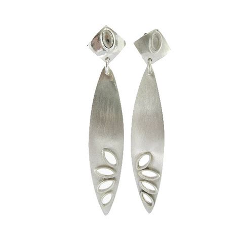 long handmade silver leaf earrings by tlk | notonthehighstreet.com