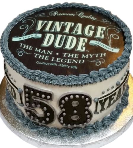 Vintage Cake For 58th Birthday For Men