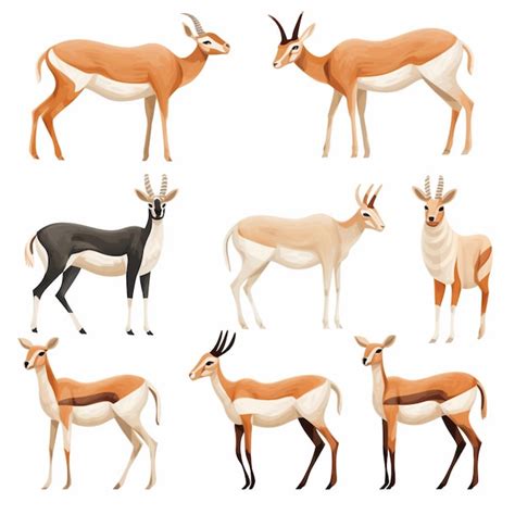 Premium Photo | A group of different types of antelope standing in different positions generative ai