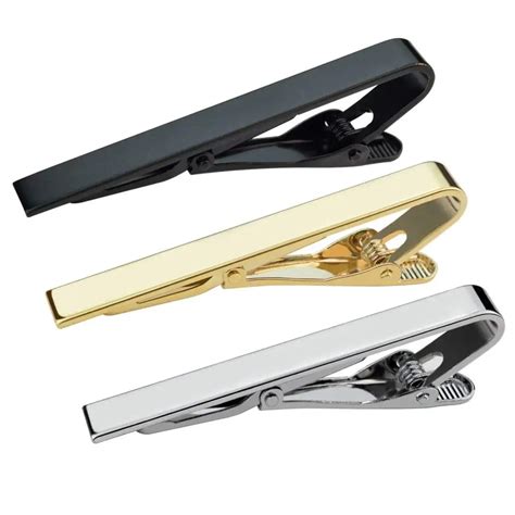 3pcs Tie Bar Clip, Tie Tack Pins Tie Clips Men Silver Gold Black Necktie Bar Pinch Clip Set 2.2 ...