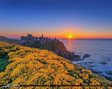 Dunluce Castle Sunset Bushmills UK Northern Ireland