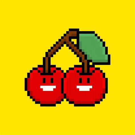 Pixel art cherry character 5146501 Vector Art at Vecteezy