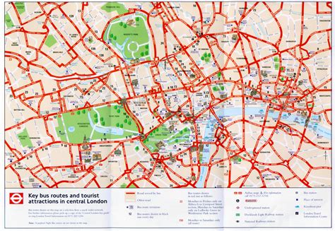 London Bus and Tourist Map - London England • mappery