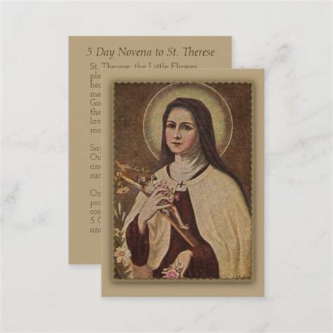 St. Therese the Little Flower Novena Cards | Zazzle