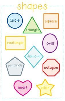 Shape Posters Freebie!! Includes poster with all shapes and individual large posters for ...