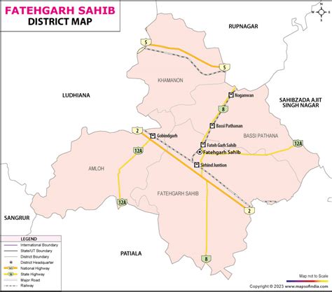 Fatehgarh Sahib District Map