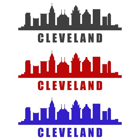 Cleveland skyline illustrated on white background 3337099 Vector Art at ...