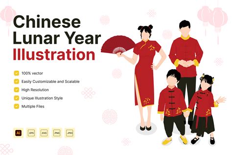 Premium Chinese Lunar Year Illustration pack from Culture & Religion ...