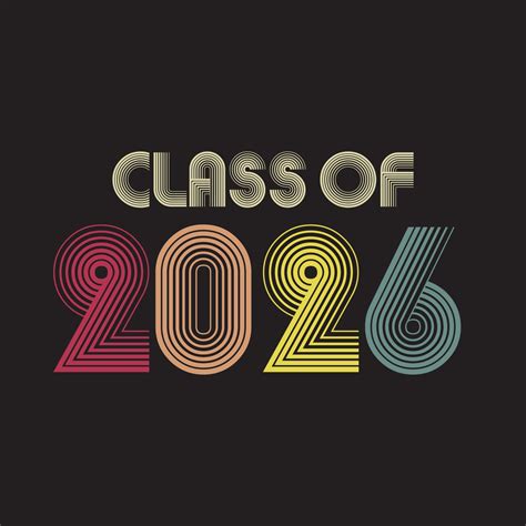 Class of 2026. vintage style Lettering Vector illustration. Template for graduation design ...