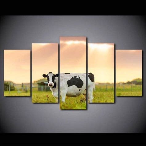 Cow Farm – Animal 5 Panel Canvas Art Wall Decor – Canvas Storm