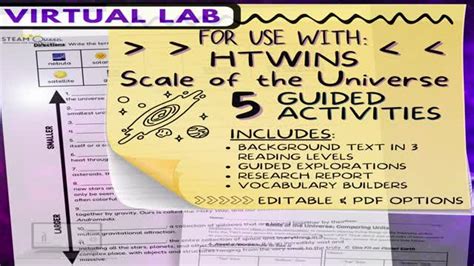 Scale Of The Universe 2- FIVE Guided Tasks Including Vocabulary Builders, Guided Research ...