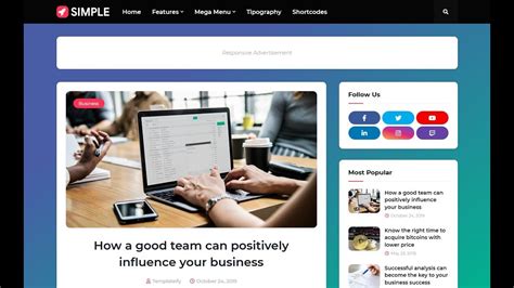 Simple - Responsive Blogger Template - YouTube