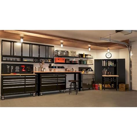 Adjustable Height Solid Wood Top Workbench In Black For Ready To ...