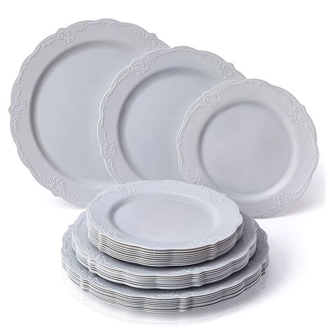 PARTY DISPOSABLE 30 PC DINNERWARE Set | 10 Dinner Plates | 10 Salad ...