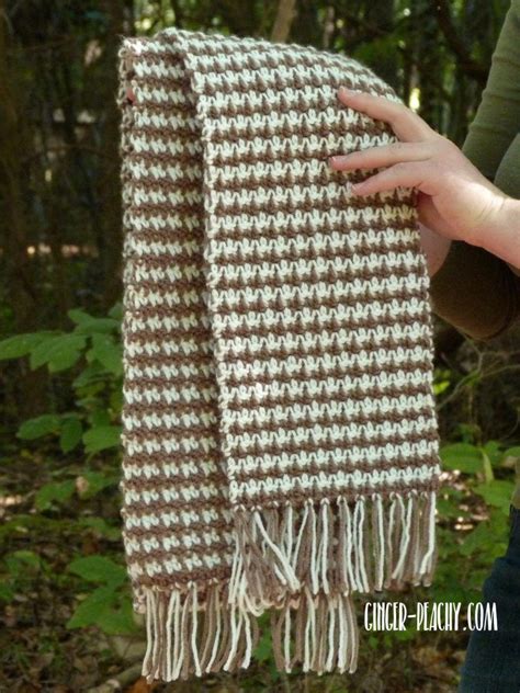 ginger-peachy.com | Crochet patterns, Houndstooth scarf, Crochet scarves