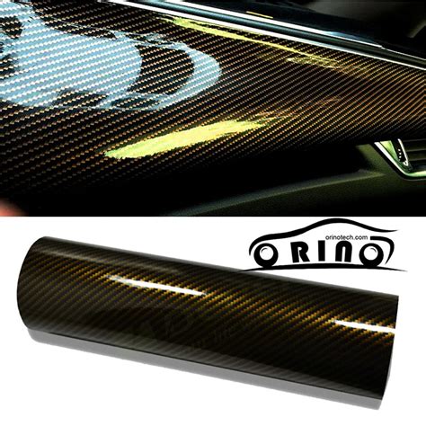 Aliexpress.com : Buy 1.52*30m/Roll 2D Golden Glossy Carbon Fiber Vinyl Film Auto Wrapping Vinyl ...