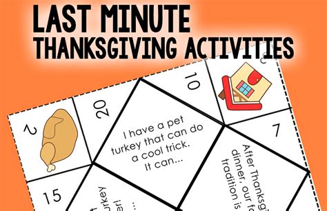 Fun, Easy, No-prep Last Minute Thanksgiving Activities ⋆ The Blue Brain ...