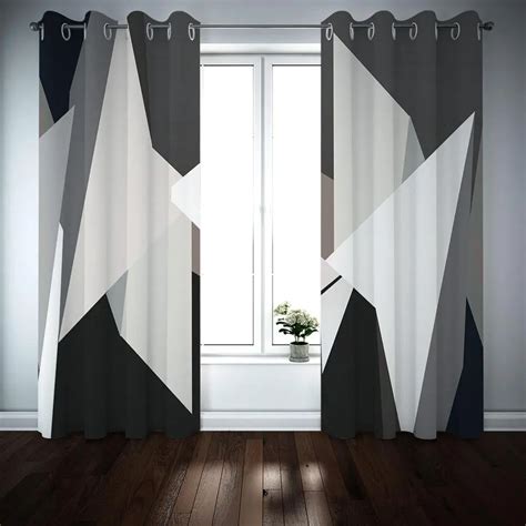 Black and white Blackout Curtains Modern Fashion Curtains For Living ...