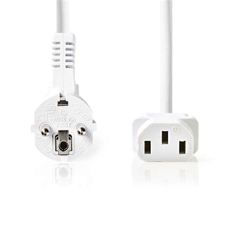 Power Cable | Plug with earth contact male | IEC-320-C13 | Angled ...