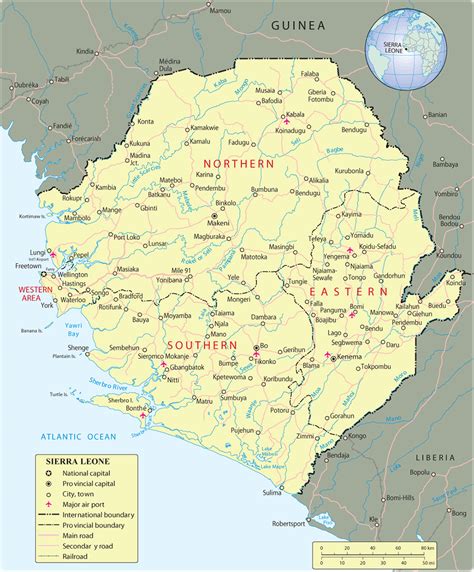 Map of Sierra Leone, Freetown - Travel Africa