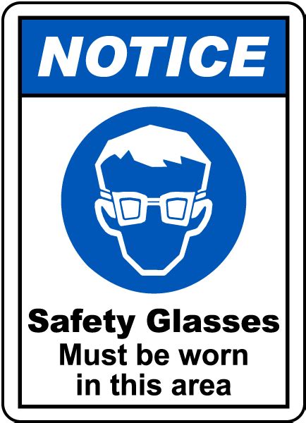 Safety Glasses Must Be Worn Sign - Get 10% Off Now