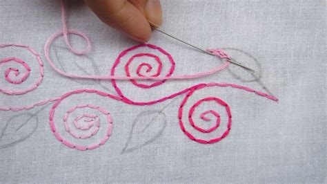 Hand Embroidery, Border Line Design Tutorial, Back stitch - YouTube