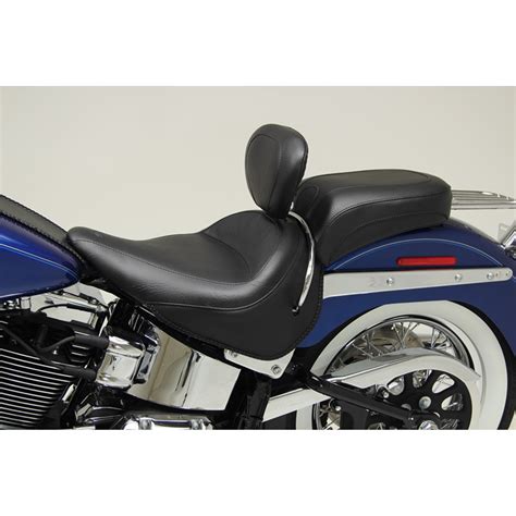 Mustang Wide Studded Solo Seat for 2005-2017 Haley Softail Deluxe - Get Lowered Cycles