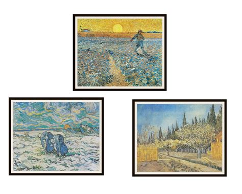 Set of 3 Vincent Van Gogh Fine Art Print Reproductions | Etsy