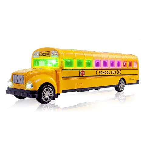 Toy School Bus For Kids By CifToys | Yellow School Vehicle With Colorful Flashing Lights & Music ...