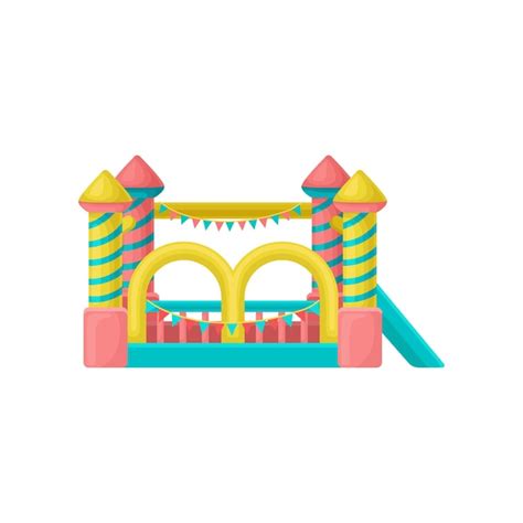 Premium Vector | Inflatable trampoline amusement park element vector ...