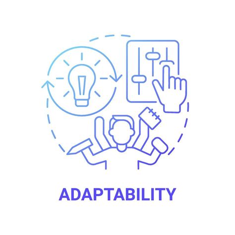 Adaptability blue gradient concept icon. Social entrepreneur ...