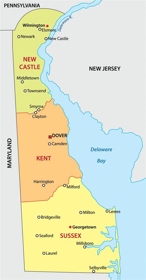 Delaware Counties Map | Mappr