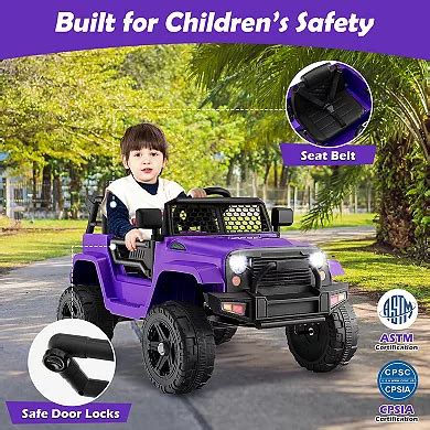 12V Kids Ride On Truck with Remote Control and Headlights