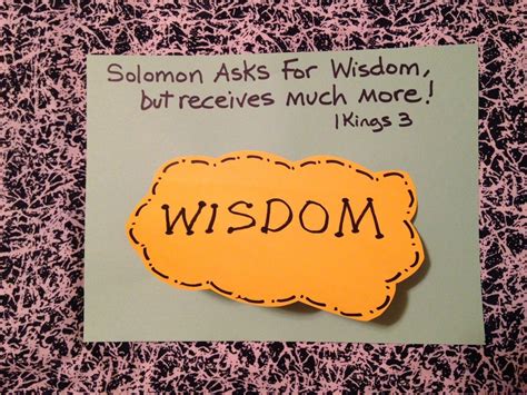 Solomon - Wisdom Craft - SundaySchoolist