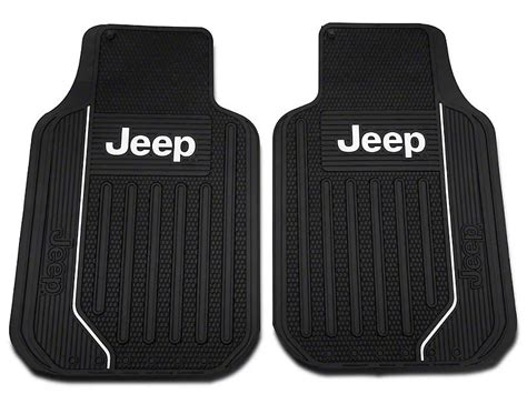 Elite Front Floor Mats with Jeep Logo; Black (66-21 Jeep CJ5, CJ7 ...