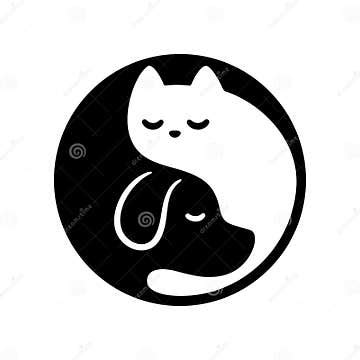 Cat dog yin yang stock vector. Illustration of character - 151331663