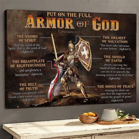 Buy Faithgee Armor of God Wall Art Large for Women Men Put on the Full Armor of God Canvas All ...