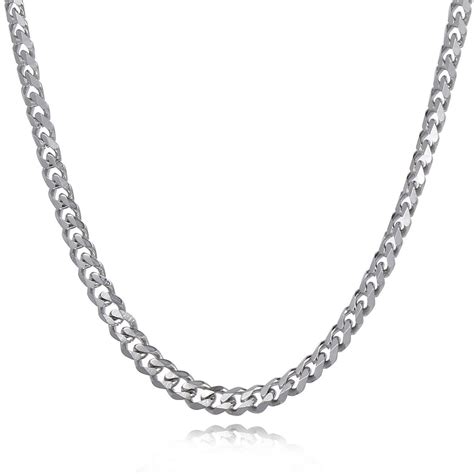 Hermah 3mm Mens Boys Silver Tone Curb Cuban Necklace Stainless Steel Chain 18-26inch - Walmart.com