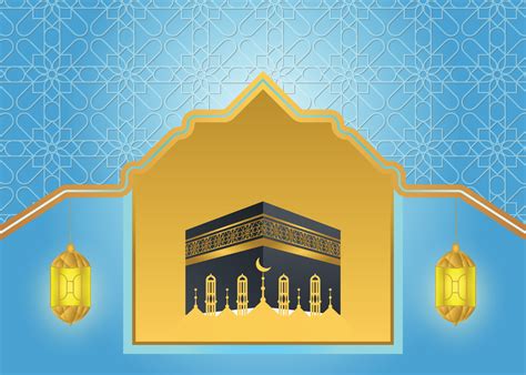 Islamic Mosque Banner and Pattern Frame with Kabba Mosque 17125312 ...