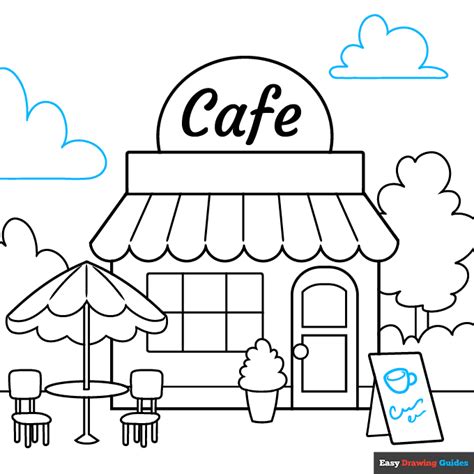 How to Draw a Cafe - Really Easy Drawing Tutorial