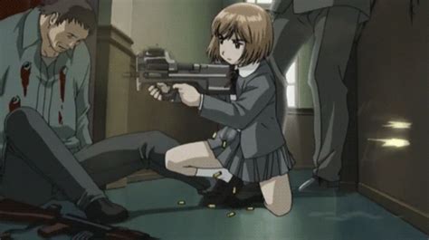 anime girls gun gif - themorrilbunch