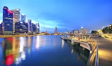 Image Singapore Evening Waterfront Cities