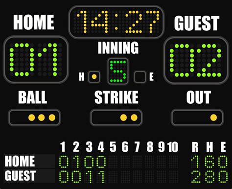 Premium Vector | Baseball scoreboard icon on black background vector