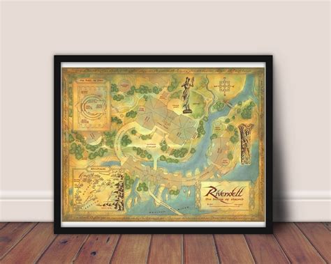 The Rivendell map Tolkien map middle earth map the lord of | Etsy