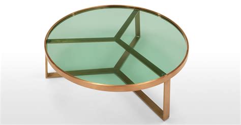 Aula Coffee Table, Brushed Copper and Green Glass | made.com | Coffee ...