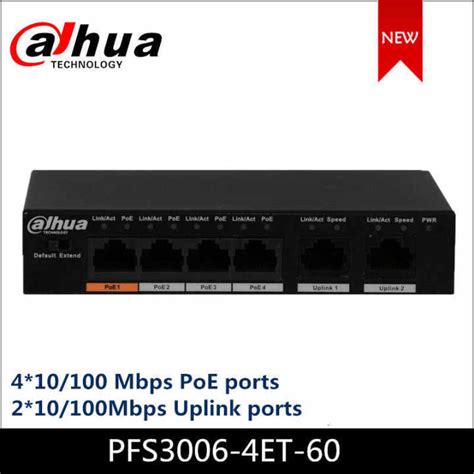 Dahua PoE Switch Layer 2 Commercial Switch DH-PFS3005-4ET-56 4-port ...